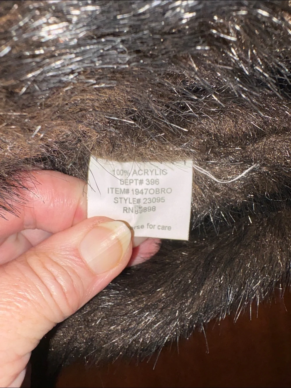 Hand Warmer  Muff   Faux fur Around the neck string keeper Brown black  adult